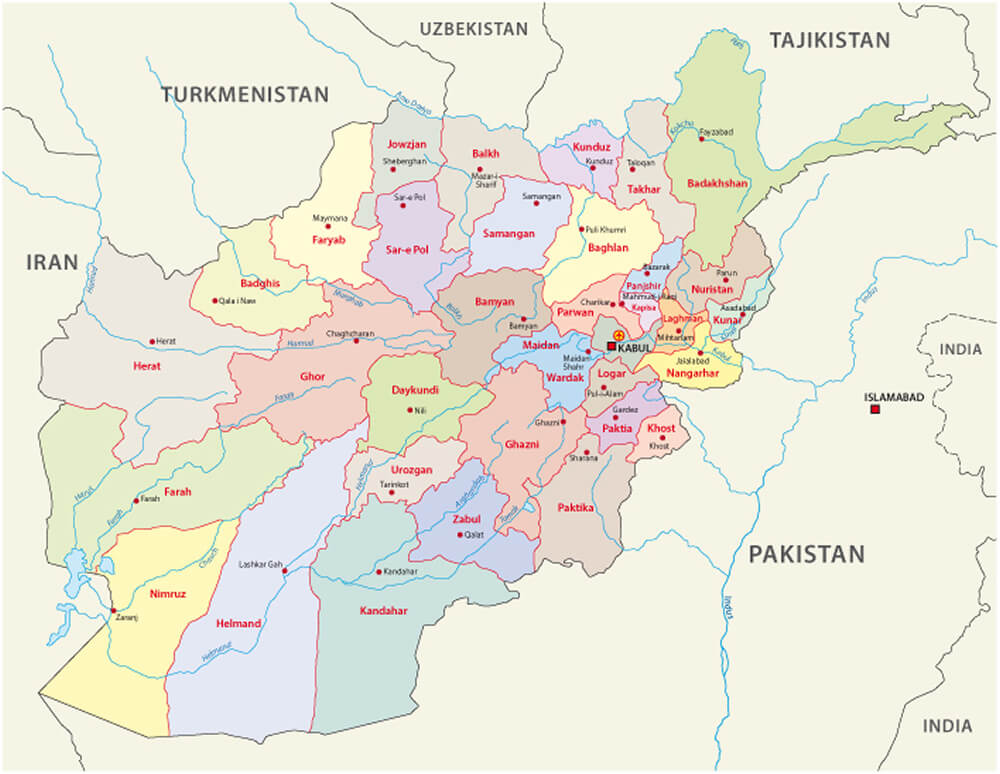 afghanistan administrative map